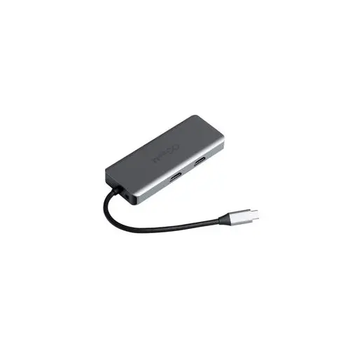 Qgeem QG-UH09 USB 3.0 Type C 9in1 2xHDMI-VGA-TF SD Kart Okuyucu-USB 3.0-USB 2.0 Hub