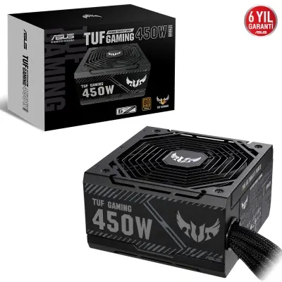 ASUS TUF - GAMING 450B 80+ BRONZE 450W GÜÇ KAYNAĞI 6 YIL GARANTİ