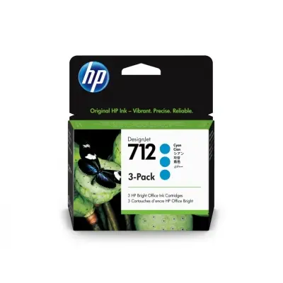 HP 3ED77A (712) MAVİ 29 ML 3 PACKS GENIS FORMAT MUREKKEP KARTUSU