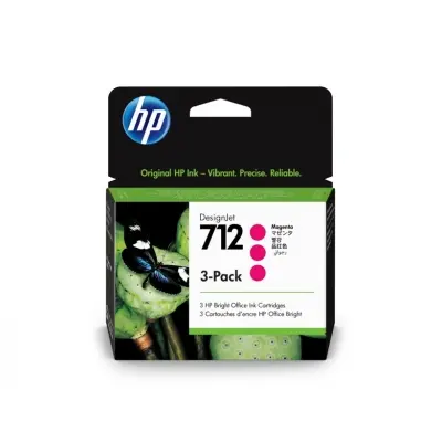 HP 3ED78A (712) KIRMIZI 29ML 3 PACKS GENİŞ FORMAT MÜREKKEP KARTUŞ