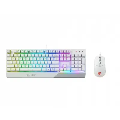 MSI GG VIGOR GK30 COMBO WHITE TR GK30 OYUNCU KLAVYESI BEYAZ VE CLUTCH GM11 OYUNCU FARESI BEYAZ