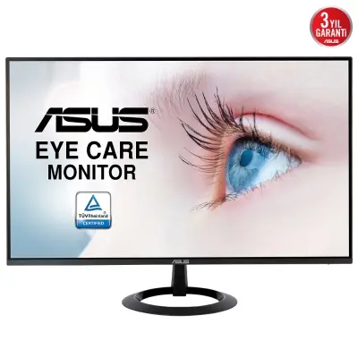 ASUS VZ24EHE 23.8 IPS FREESYNC 1920x1080 1MS 75HZ HDMI VGA VESA 3YIL EYECARE, FLICKER-FREE,CERCEVESIZ,DUSUK MAVI ISIK,ULTRA SLIM Monitör