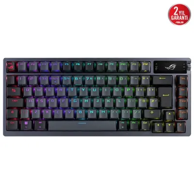 ASUS ROG AZOTH/NX RED/PBT/UK OLED DISPLAY GASKET-MOUNT 3 KATMANLI İZOLASYON PBT TUŞLAR 3 MOD BAĞLANTI ROG/NX SWITCH OYUNCU KLAVYESİ İNGİLİZCE