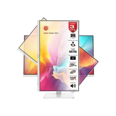 MSI 23.8 MODERN MD2412PW 1920x1080 (FHD) 16:9 FLAT IPS 100HZ 1MS ADAPTIVE-SYNC PIVOT BEYAZ TYPE-C MONITOR