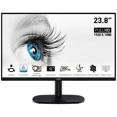MSI 23.8 PRO MP245V 1920x1080 (FHD) 16:9 FLAT VA 100HZ 1MS ADAPTIVE-SYNC MONITOR