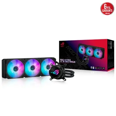 ASUS ROG STRIX LC III 360 ARGB AURA SYNC RGB 120MM*3 ADRESLENEBİLİR RGB FAN CPU SIVI SOĞUTUCUSU