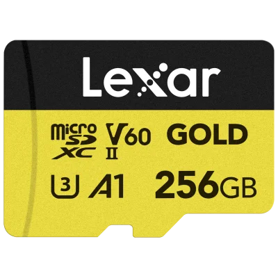 LEXAR 256GB LMSGOLD256G-BNNNG MICROSD GOLD MICROSDXC UHS-IICARDS UP TO 280MB/S READ 180MB/S WRITE C10 A1 V60 U3