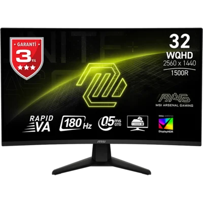 MSI 31.5 MAG 32CQ6F 2560x1440 (WQHD) 16:9 CURVE 1500R RAPID VA 180HZ 1MS GAMING MONITOR