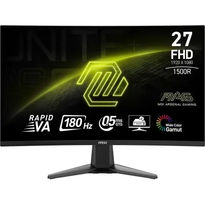 MSI 27 MAG 27C6F 1920x1080 (FHD) 16:9 CURVE 1500R VA 180HZ 1MS ADAPTIVE-SYNC GAMING MONITOR