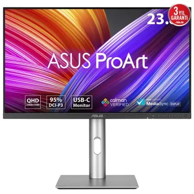 ASUS ProArt PA24ACRV 23.8 4K IPS HDR400 2560 x 1440 5ms 75Hz 350cd DP HDMI USB-C Hoparlör VESA 3YIL 95