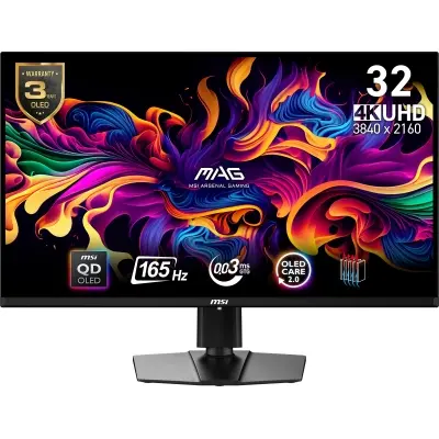 MSI 31.5 MAG 321UP QD-OLED 3840x2160 (UHD) 16:9 FLAT 1500R VA 165HZ 0.03MS FREESYNC GAMING MONITOR