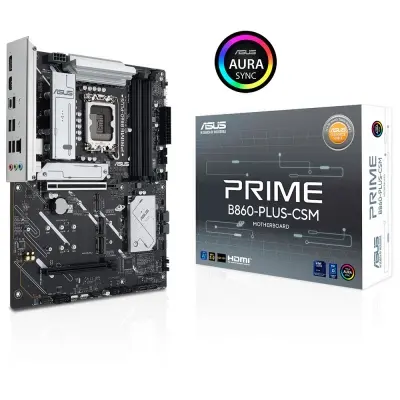 ASUS PRIME B860 PLUS CSM Intel B860 LGA1851 DDR5 8200 DP HDMI 3x M2 USB3 2 Gen 2x2 AURA RGB 2 5Gbit LAN ATX 8+1+1 Güç Aşamaları 1xGen5 M2 Ready for Advanced AI PC Uzaktan Yönetim Yazılımı