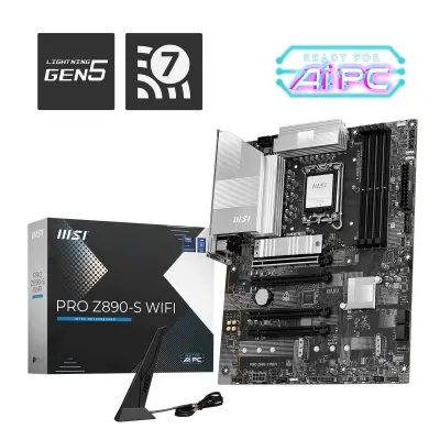 MSI MB PRO Z890-S WIFI PZ SOKET 1851 DDR5 8800MHZ(OC) USB 20Gbps 3xM.2 1xTB4 HDMI DISPLAY 2.5G LAN WIFI7 ATX