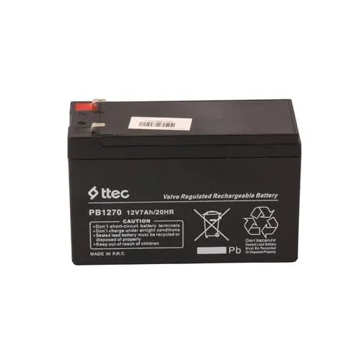Ttec 12V 7AH-20HR Base Bakımsız Kuru Akü Alarm-Siren için Ups Uygun Değil 1,75 Kg 