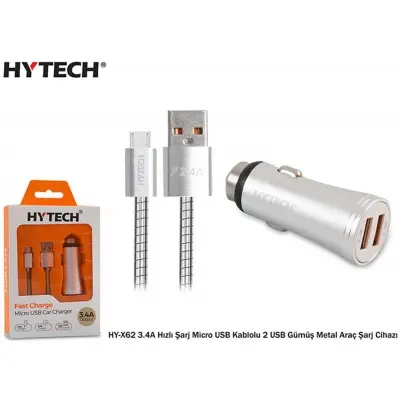 Hytech HY-X62 3.4A Hızlı Şarj Micro USB Kablolu 2 