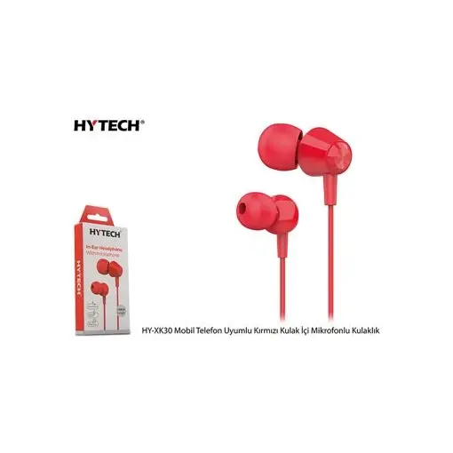 Hytech HY-XK30 Mobil Telefon Uyumlu Kırmızı Kulak İçi Mikrofonlu Kulaklık