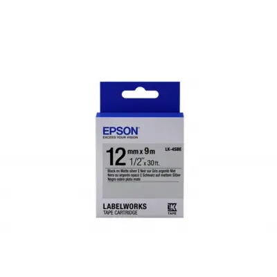 Epson LK-4SBE SILVER- GÜMÜŞ Üzeri SİYAH 12MM 9MT