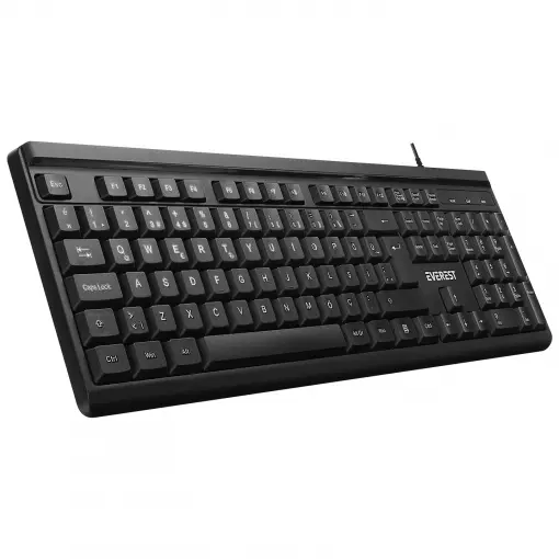 Everest KB-741Q Siyah-Gri USB 2 Metre Bakır Kablolu Usb Q Klavye