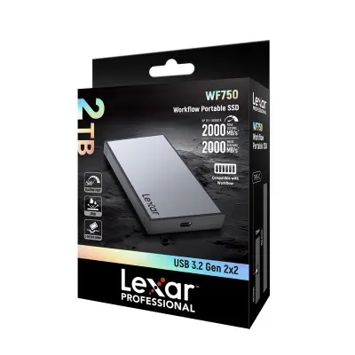 LEXAR PROFESSIONAL WORKFLOW PORTABLE SSD 2TB UP TO 2000MB/S READ AND 2000MB/S WRITE IP68 LPWF7502T-2ANGL
