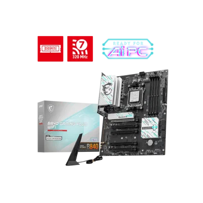 MSI MB B840 GAMING PLUS WIFI AM5 DDR5 8000MHZ(OC) HDMI 2x M.2 USB 10Gbs 2.5G LAN WI-FI 7 ATX